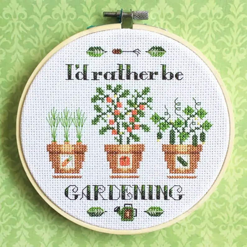 8 Colorful And Fun Gardening Cross Stitch Patterns Stitching Jules