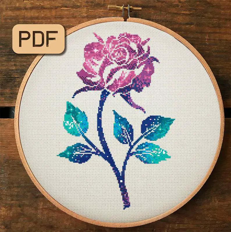 8 Beautiful Cross Stitch Patterns Of Roses - Stitching Jules